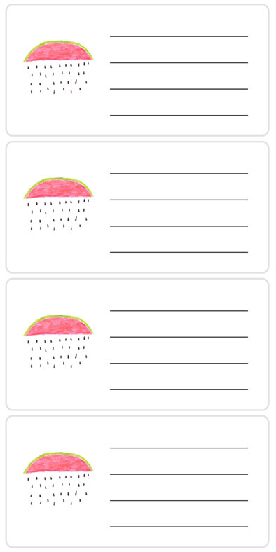Stickers with address lines featuring watermelon.